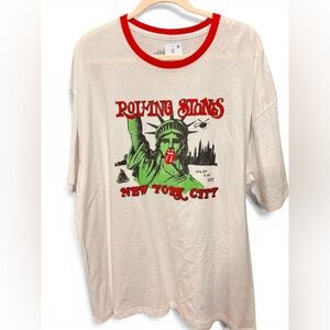 The Rolling Stones White and Red Graphic Tee